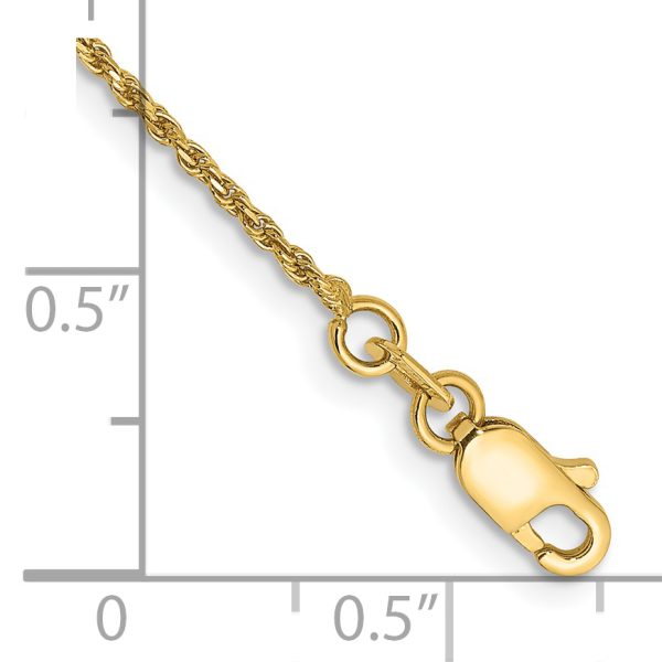 14k 1.15mm Diamond-cut Machine-made Rope Chain Anklet - Image 2