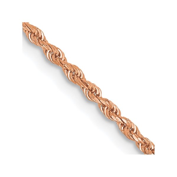 14k Rose Gold 1.50mm D/C Rope with Lobster Clasp Chain