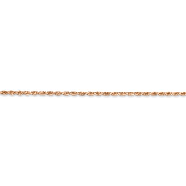 14k Rose Gold 1.50mm D/C Rope with Lobster Clasp Chain - Image 2