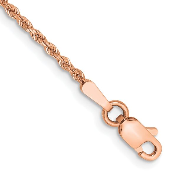 14k Rose Gold 1.75mm D/C Rope Chain Anklet