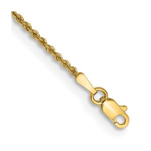 14k 1.50mm Regular Rope Chain Anklet