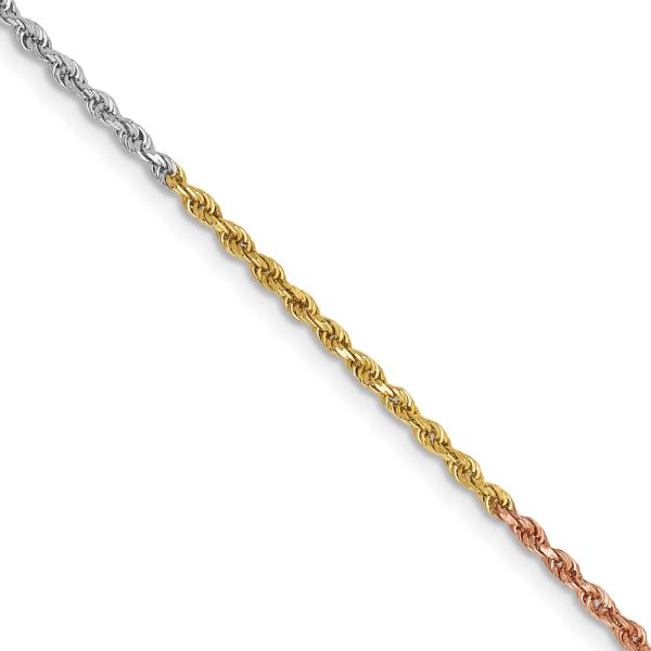 14k Tri-Color 1.5mm D/C Rope Chain