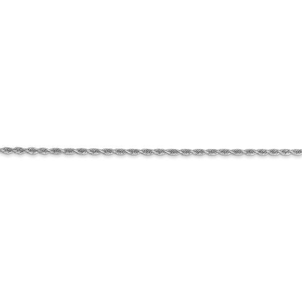 10k White Gold 1.5mm Diamond-cut Rope Chain - Image 2