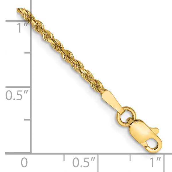 14k 1.75mm Diamond-cut Rope Chain Anklet - Image 2