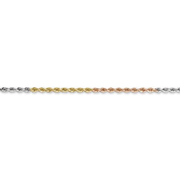 14k Tri-Color 1.75mm D/C Rope Chain - Image 2