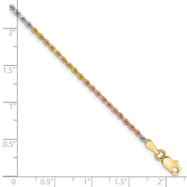 14k Tri-Color 1.75mm D/C Rope Chain - Image 2