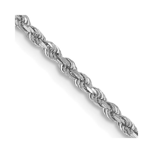 10k White Gold 1.75mm Diamond-cut Rope Chain