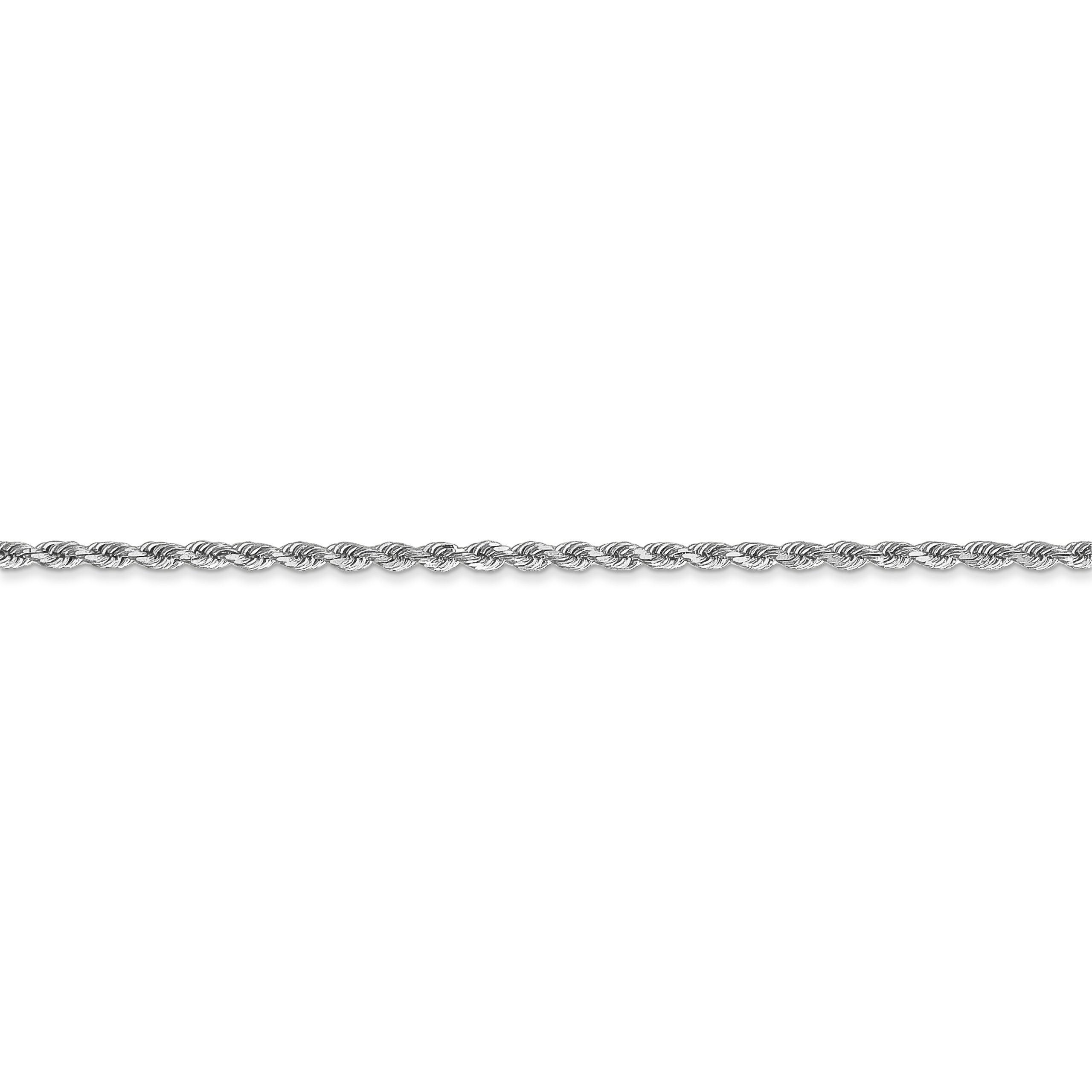 14k White Gold 1.75mm D/C Rope with Lobster Clasp Chain - Image 2