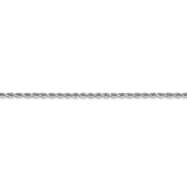 10k White Gold 1.75mm Diamond-cut Rope Chain - Image 2