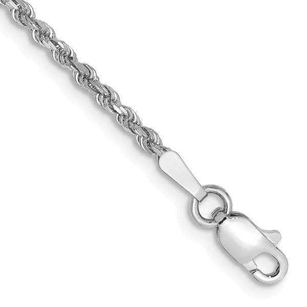 14k White Gold 1.75mm D/C Rope with Lobster Clasp Chain