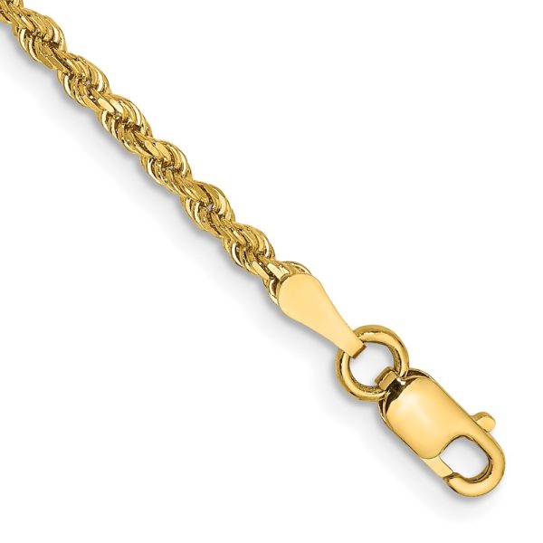 14k 2mm D/C Rope with Lobster Clasp Chain