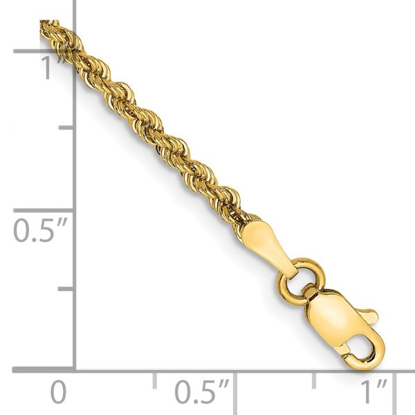 14k 2.25mm Regular Rope Chain Anklet - Image 2