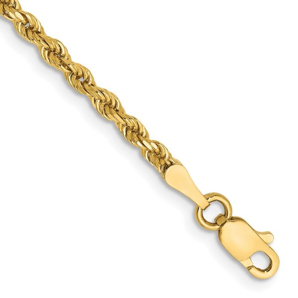 14k 2.25mm  Diamond-cut Rope Chain Anklet