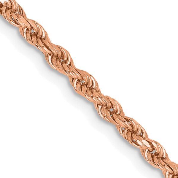 14k Rose Gold 2.25mm D/C Rope with Lobster Clasp Chain