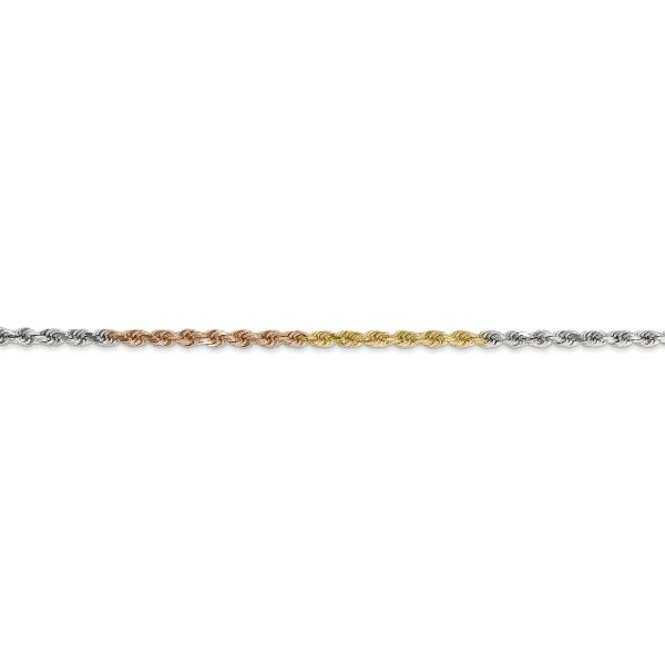 14k Tri-Color 2.5mm D/C Rope Chain - Image 2