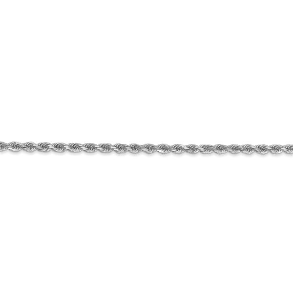 14k White Gold 2.25mm D/C Rope with Lobster Clasp Chain - Image 2