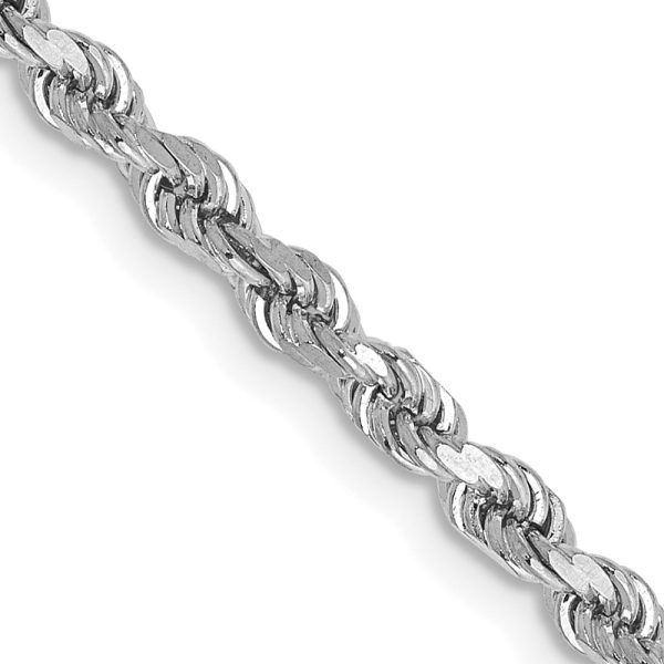 14k White Gold 2.75mm D/C Rope with Lobster Clasp Chain