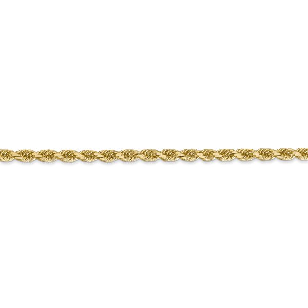 14k 3mm D/C Rope with Lobster Clasp Chain - Image 2