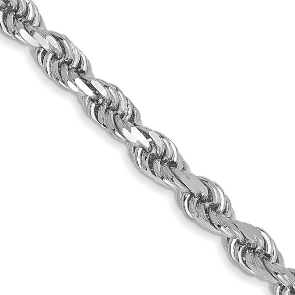 14k White Gold 3mm D/C Rope with Lobster Clasp Chain