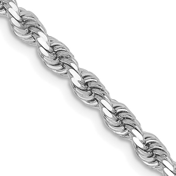 14k White Gold 3.25mm D/C Rope with Lobster Clasp Chain