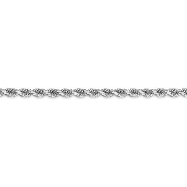 10k White Gold 3.5mm Diamond-cut Rope Chain - Image 2