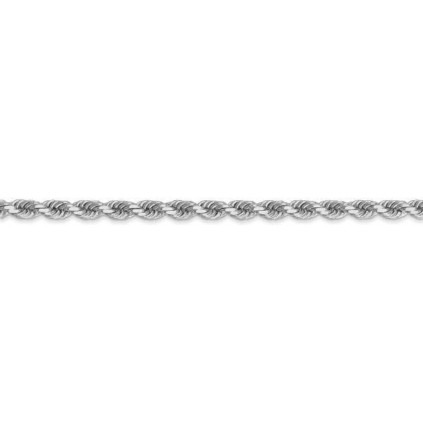 10k White Gold 3.5mm Diamond-cut Rope Chain - Image 2