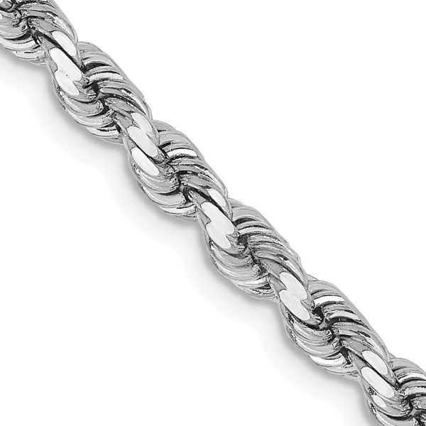 14k White Gold 3.75mm D/C Rope with Lobster Clasp Chain