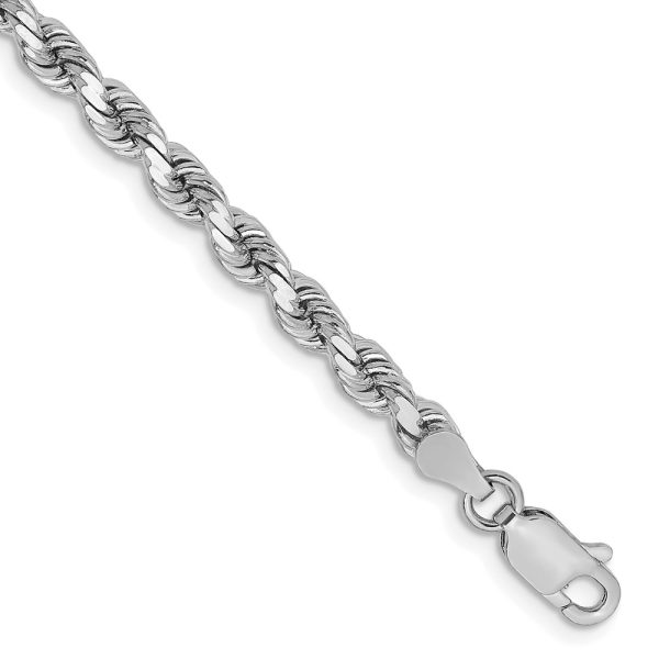 14k White Gold 3.75mm D/C Rope with Lobster Clasp Chain