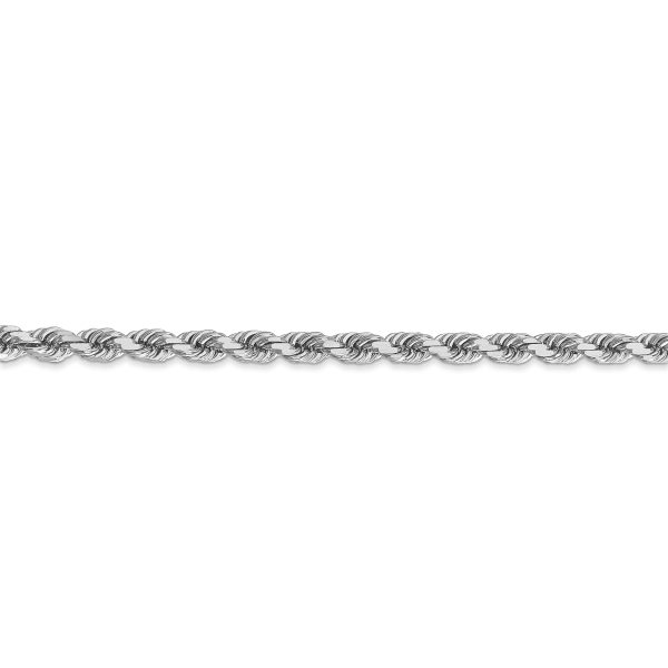 10k White Gold 4mm Diamond-cut Rope Chain - Image 2