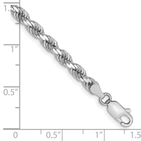 10k White Gold 4mm Diamond-cut Rope Chain - Image 2