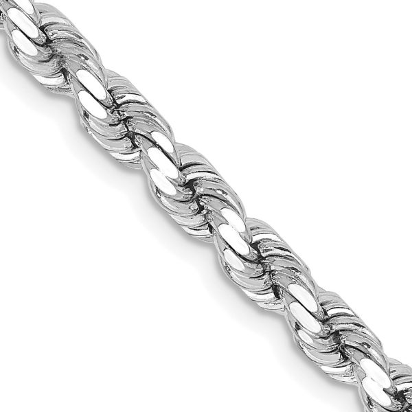 14k White Gold 4.25mm D/C Rope with Lobster Clasp Chain