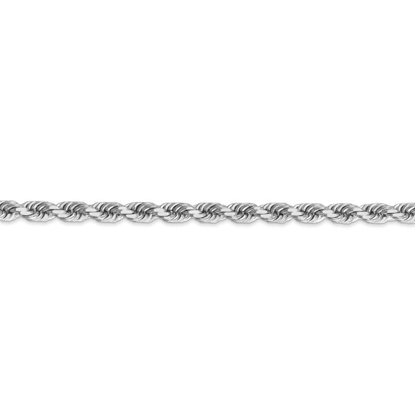 14k White Gold 4.5mm D/C Rope with Lobster Clasp Chain - Image 2