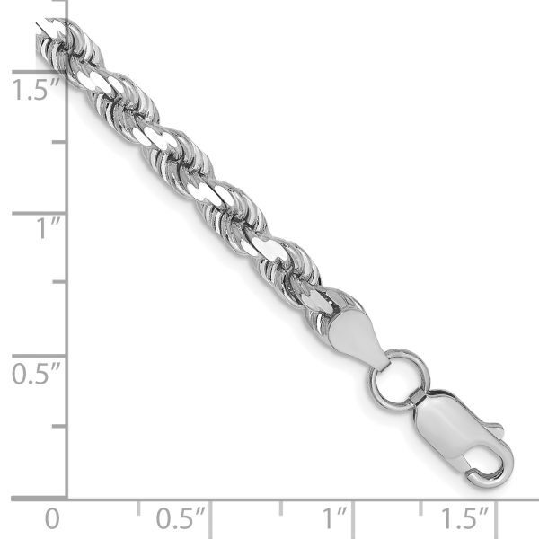 14k White Gold 4.5mm D/C Rope with Lobster Clasp Chain - Image 2