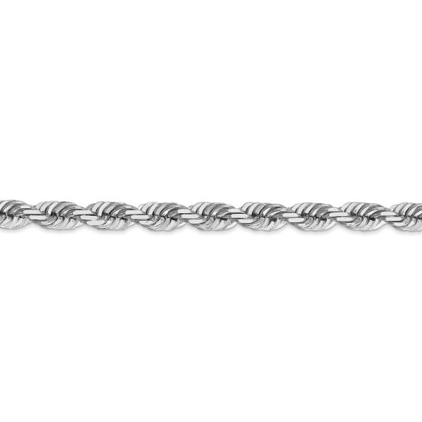 14k White Gold 5.5mm D/C Rope with Lobster Clasp Chain - Image 2