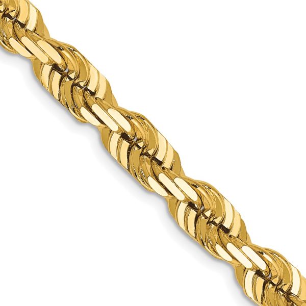 14K 6.5mm  D/C Rope with Fancy Lobster Clasp Chain