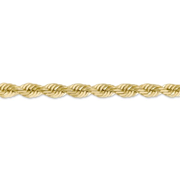 14K 7mm  D/C Rope with Fancy Lobster Clasp Chain - Image 2