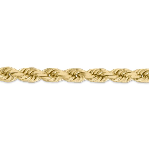 14K 8mm  D/C Rope with Fancy Lobster Clasp Chain - Image 2