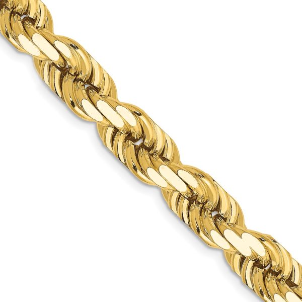 14K 8mm  D/C Rope with Fancy Lobster Clasp Chain