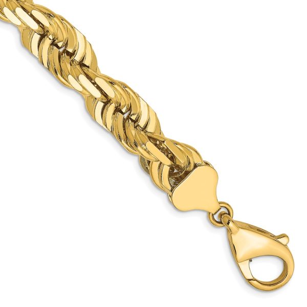 14K 10mm  D/C Rope with Fancy Lobster Clasp Chain