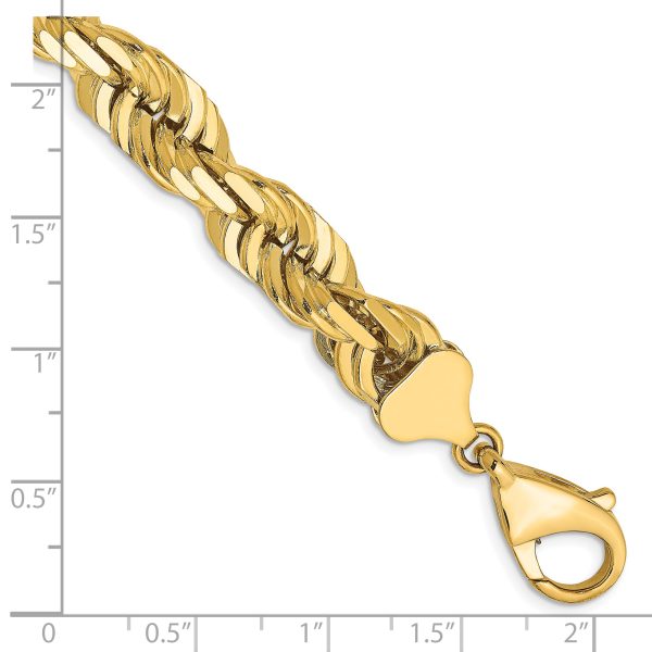 14K 10mm  D/C Rope with Fancy Lobster Clasp Chain - Image 2