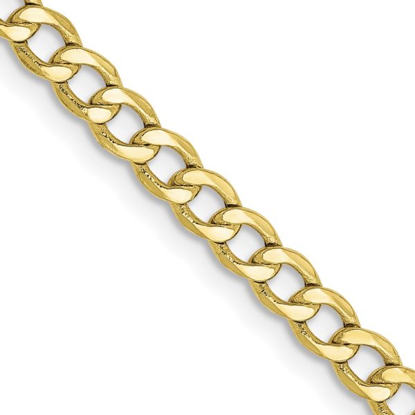 10k 3.35mm Semi-Solid Curb Link Chain