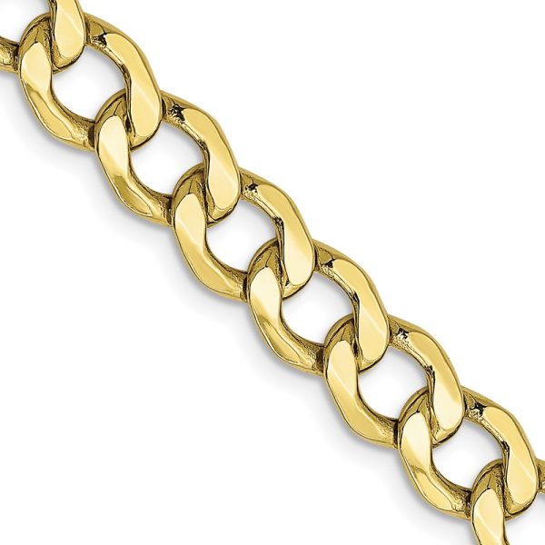 10k 7mm Semi-Solid Curb Link Chain