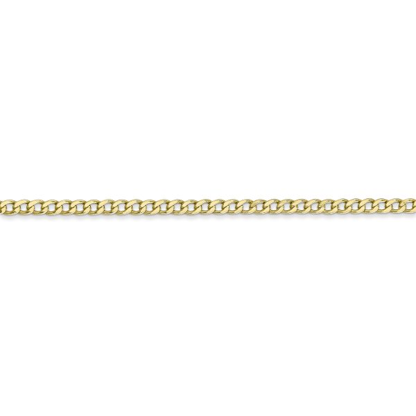 10k 2.5mm Semi-Solid Curb Link Chain - Image 2