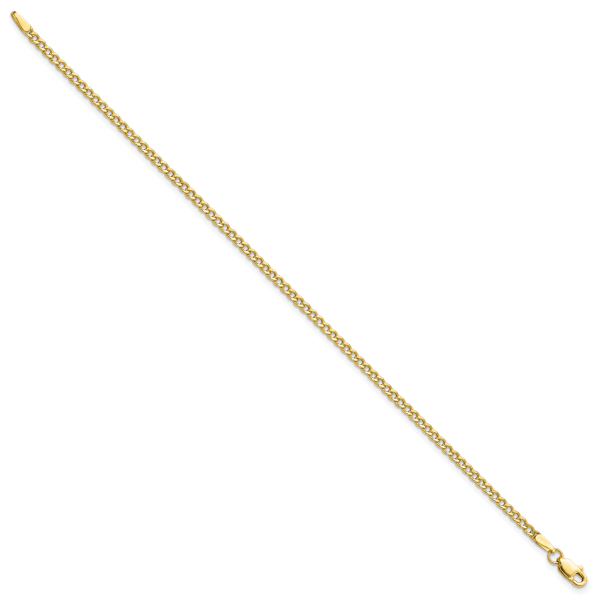 10k 2.5mm Semi-Solid Curb Link Chain - Image 2