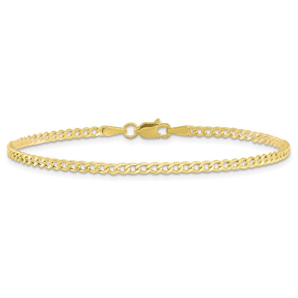 10k 2.5mm Semi-Solid Curb Link Chain - Image 3