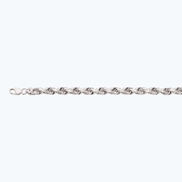 14K 10MM WHITE GOLD SOLID DC ROPE 18" CHAIN NECKLACE (AVAILABLE IN LENGTHS 7" - 30") - Image 2