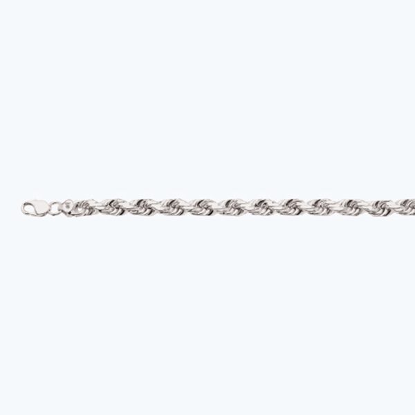 10K 10MM WHITE GOLD SOLID DC ROPE 24" CHAIN NECKLACE (AVAILABLE IN LENGTHS 7" - 30") - Image 2