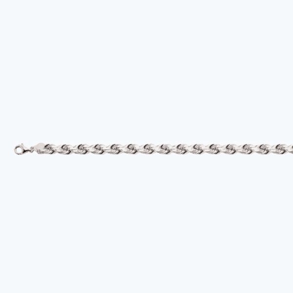 14K 8MM WHITE GOLD SOLID DC ROPE 18" CHAIN NECKLACE (AVAILABLE IN LENGTHS 7" - 30") - Image 2