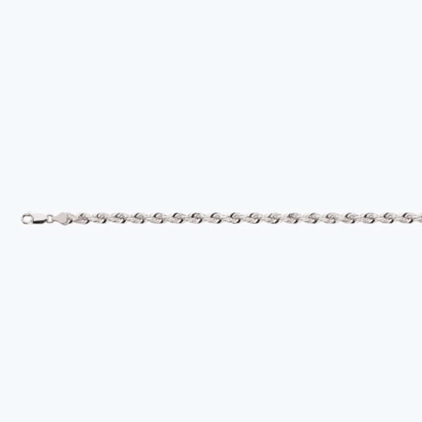 14K 6MM WHITE GOLD SOLID DC ROPE 18" CHAIN NECKLACE (AVAILABLE IN LENGTHS 7" - 30") - Image 2