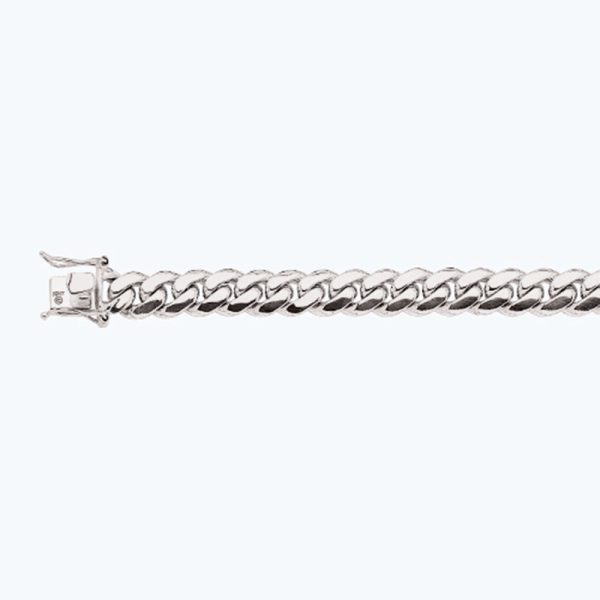 10K 11MM WHITE GOLD SOLID MIAMI CUBAN 28" CHAIN NECKLACE (AVAILABLE IN LENGTHS 7" - 30")